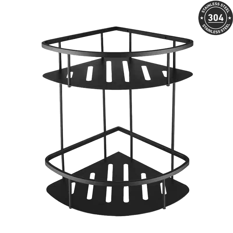 Stainless Steel Double Tier Corner Shower Rack (TS-AA001S TT/BL/CH/GD)