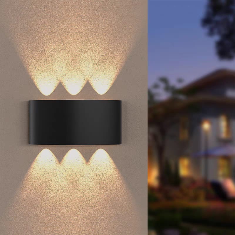 Dual-Directional Wall Light - 6 Light Rays (W/856-6-WH/BK-Y) 