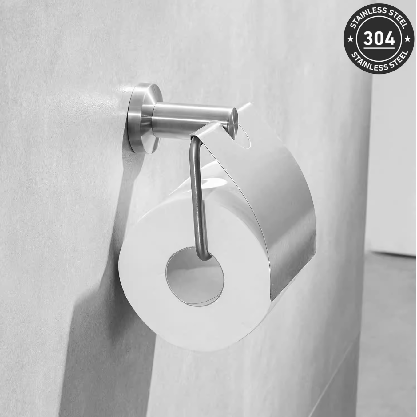 Stainless Steel Toilet Roll Holder (TS-1006-4 CH/BK)