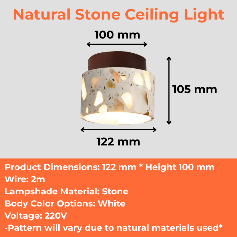 Natural Stone Ceiling Light
