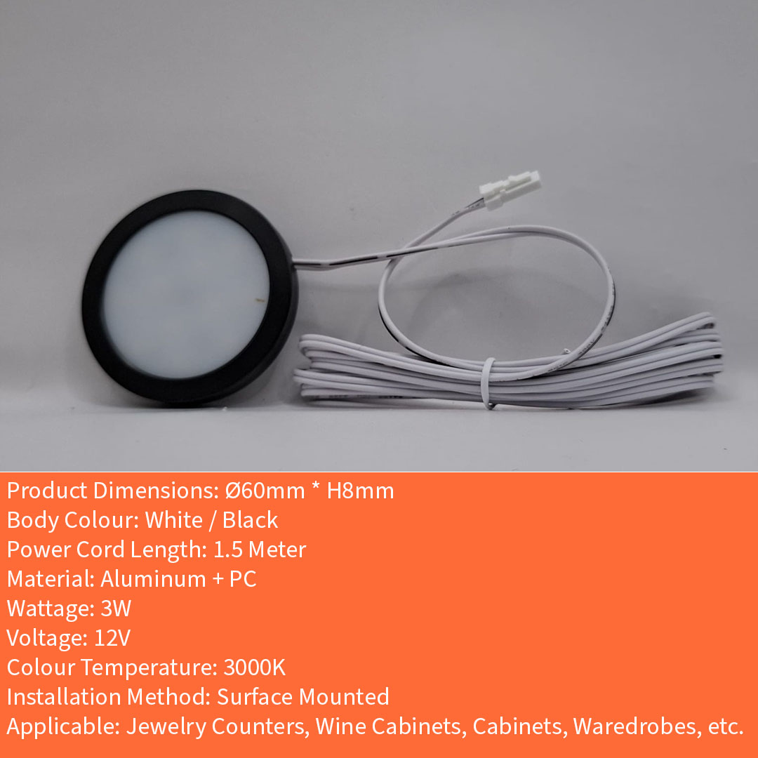 Surface Cabinet Light (6008-WH/BK)