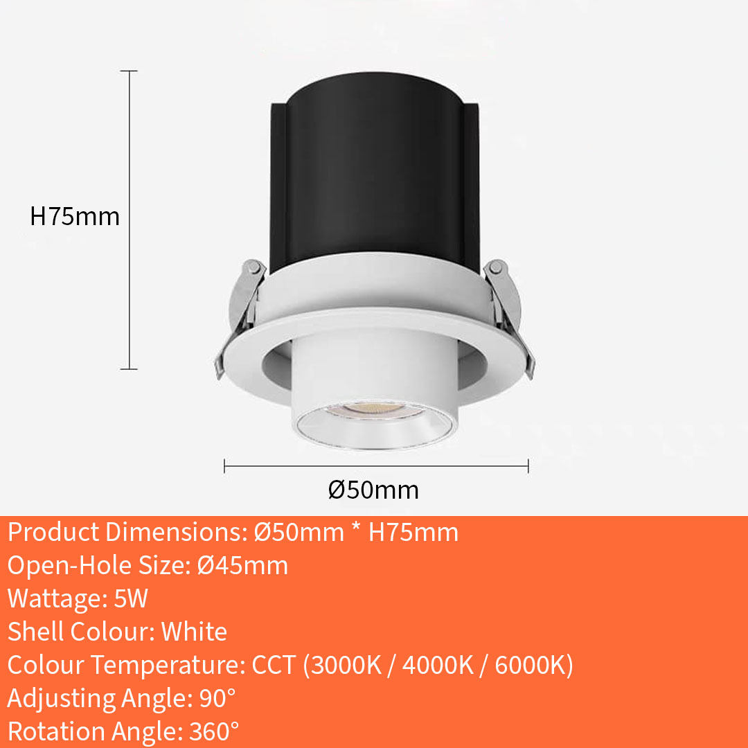 CCT Switchable Recessed Stretch Light (DX-5 CCT)