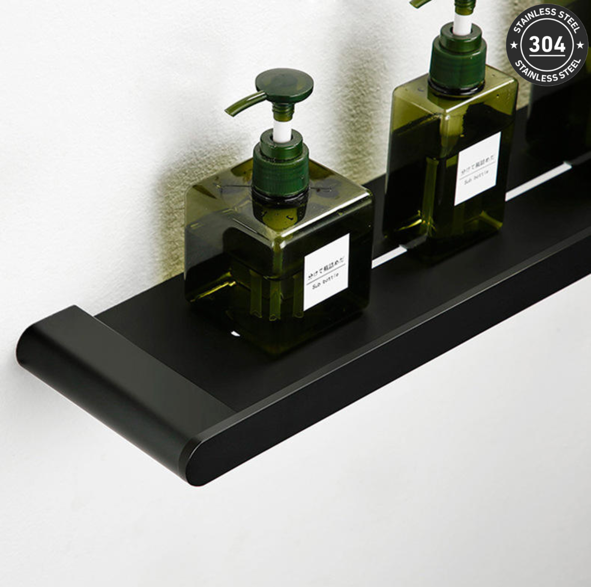 Stainless Steel Slotted Bathroom Shelf (TS-5903 TT/BK/CH/GD)