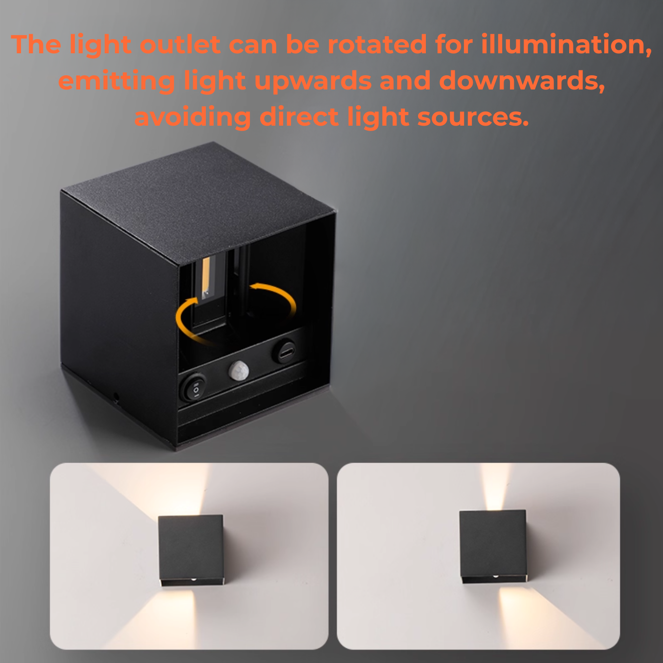 LED Indoor Cube Rechargeable Adjustable Wall Light