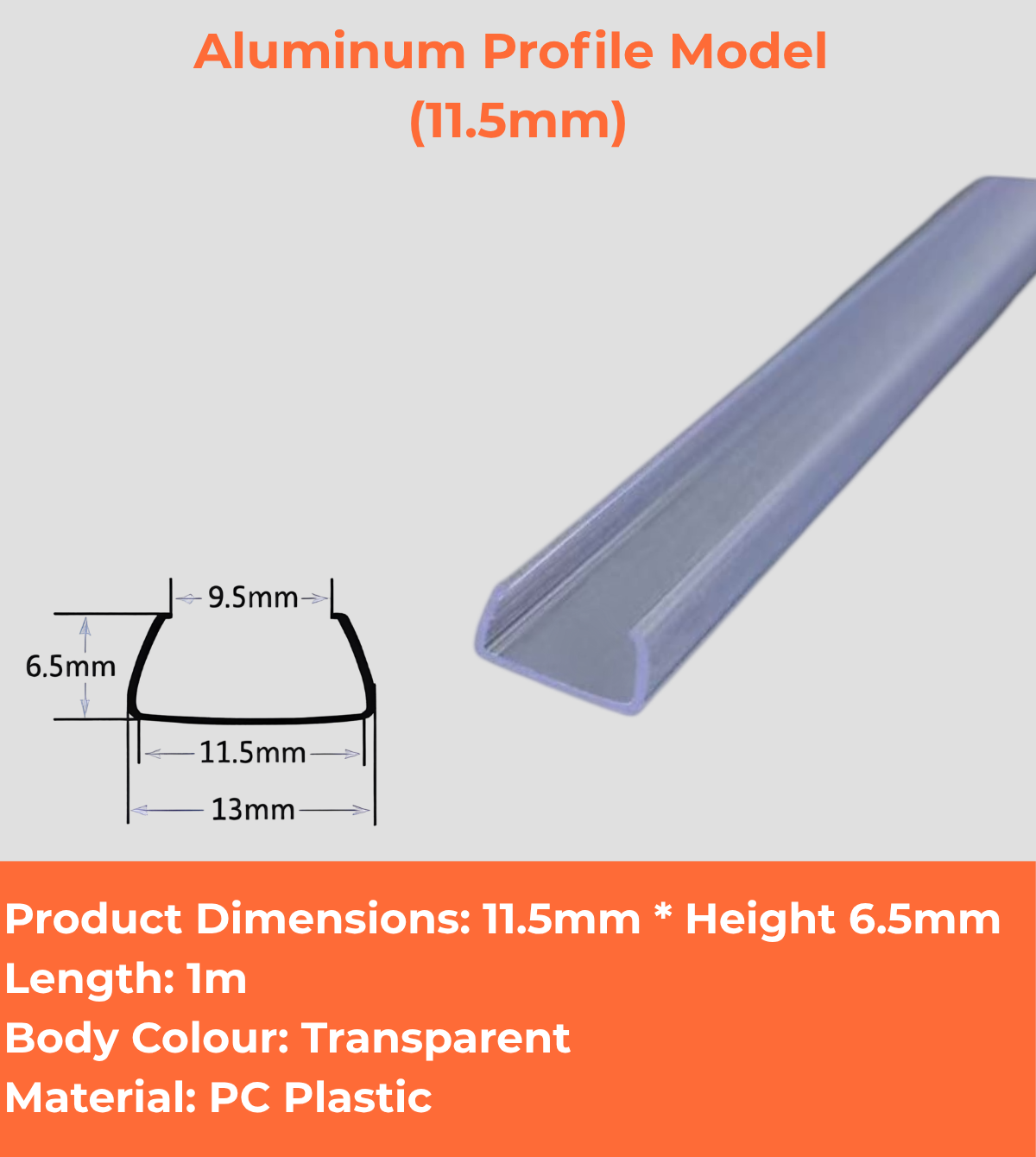 Aluminum Profile Model  (11.5mm)