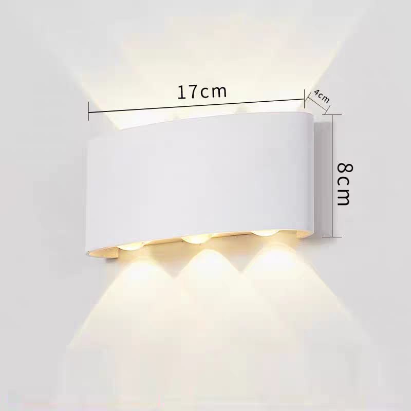 Dual-Directional Wall Light - 6 Light Rays (W/856-6-WH/BK-Y) 
