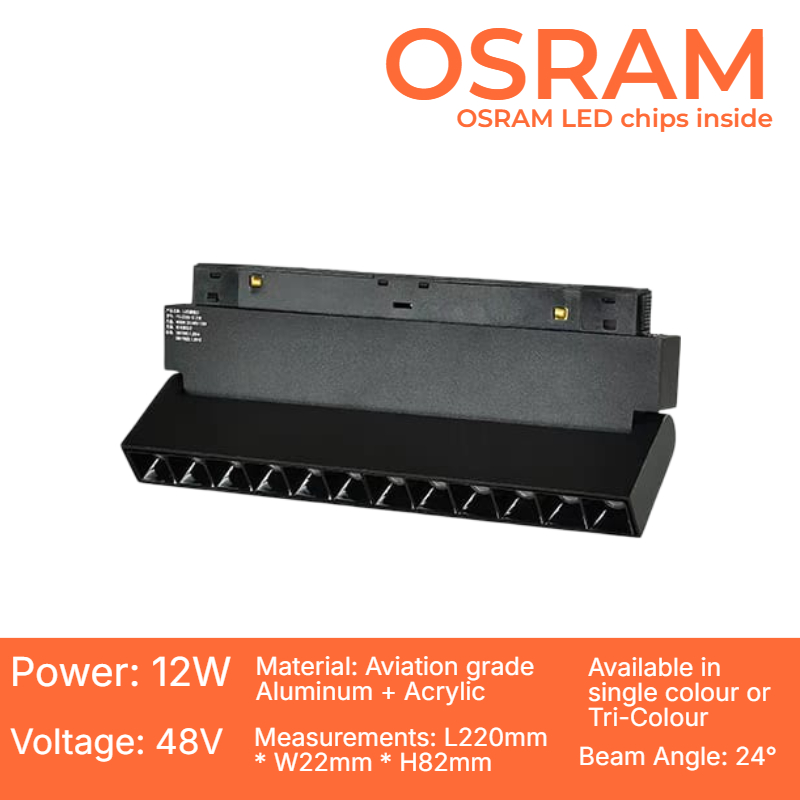 Black Magnetic Track Fold Spotlight