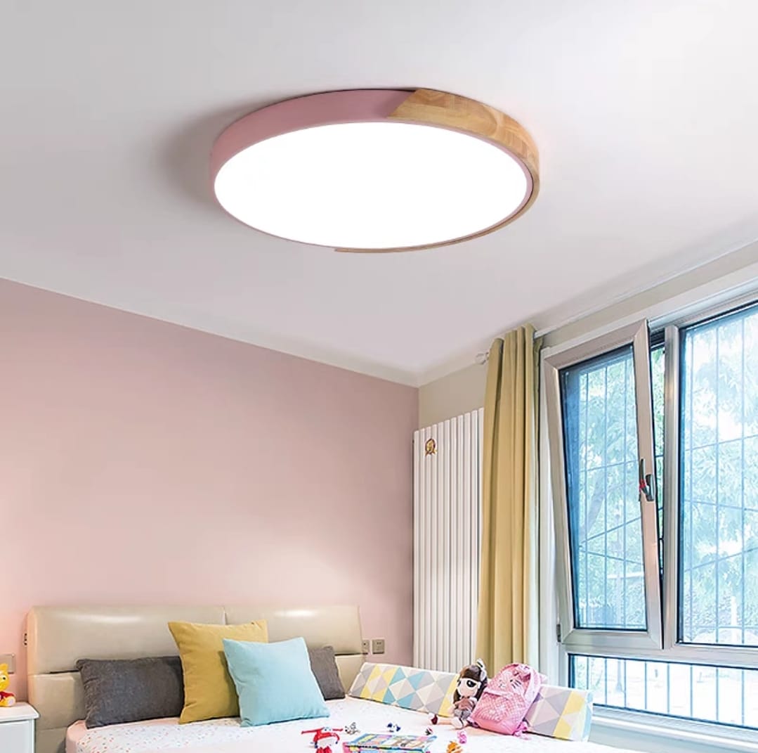 Nordic Wood and Acrylic Ceiling Light (Round)