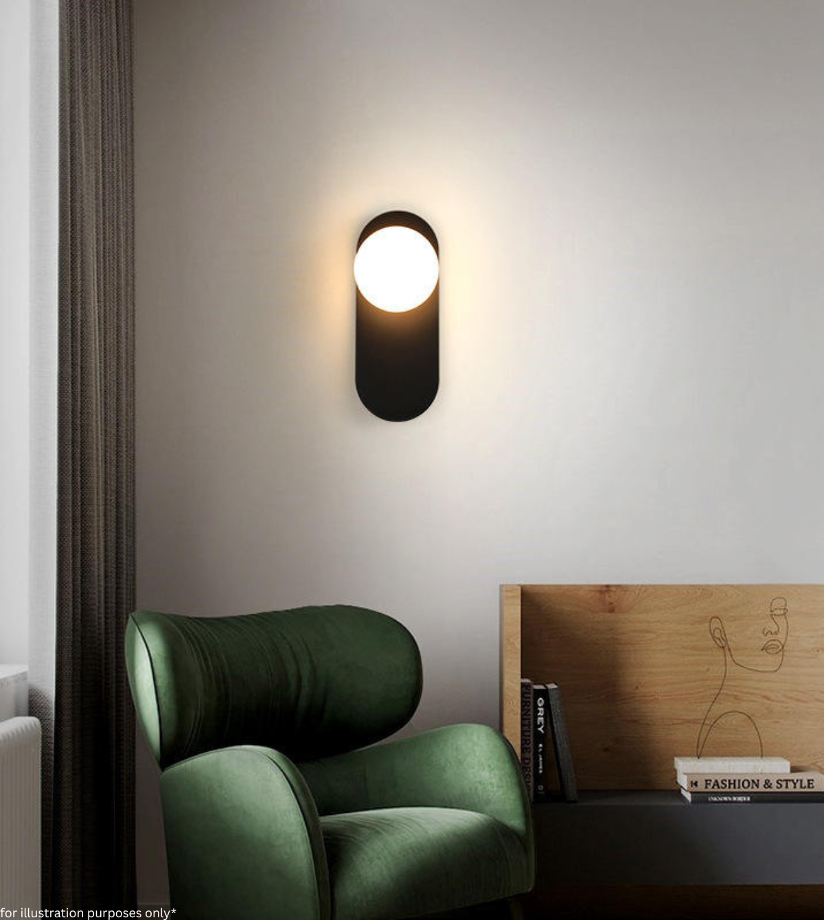 Globe Wall Light (HL2613G9001-100 WH/BK)