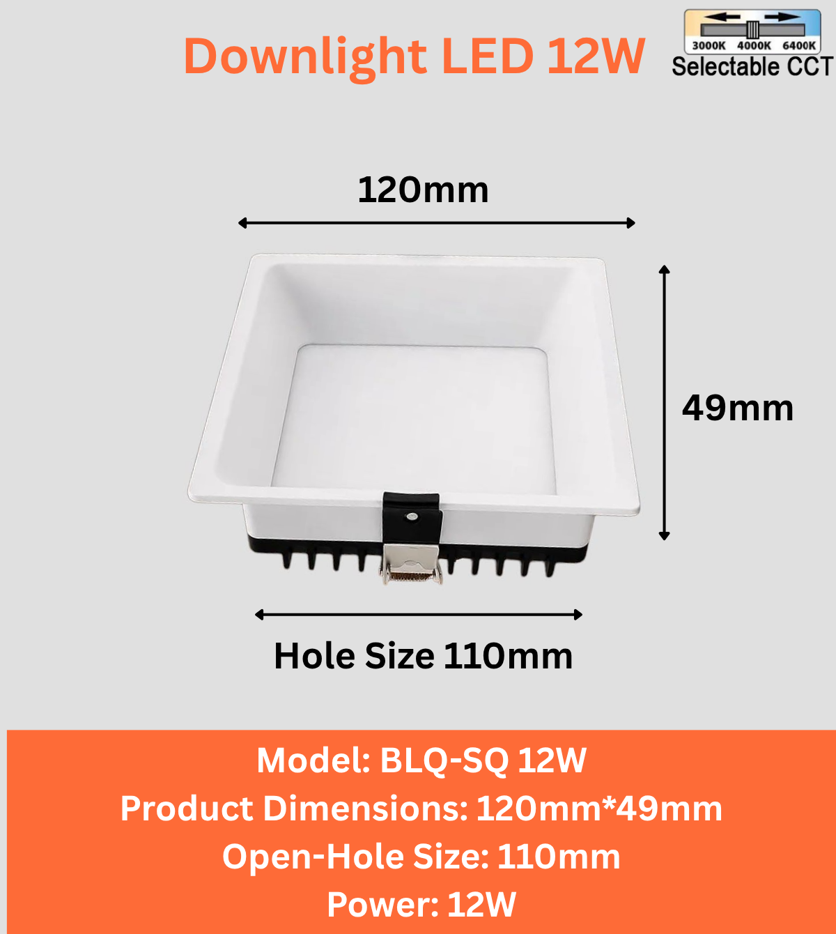 Downlight LED (BLQ-SQ 12W/18W/24W)