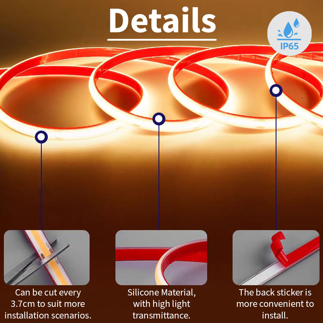24V IP65 Weatherproof Frosted COB LED Strip Light