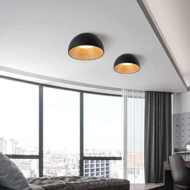 Nordic Wood Dome Ceiling Light