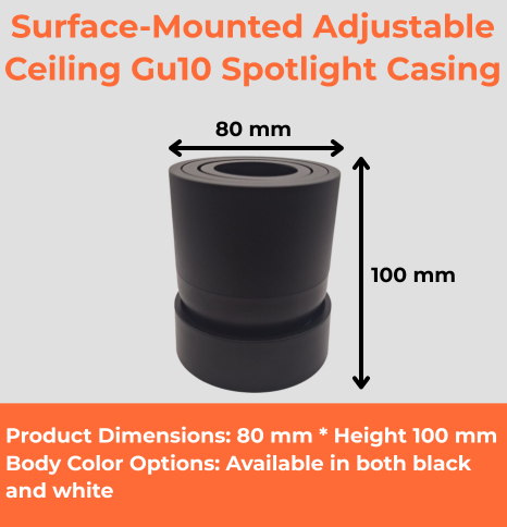Surface-Mounted Adjustable Ceiling Gu10 Spotlight Casing