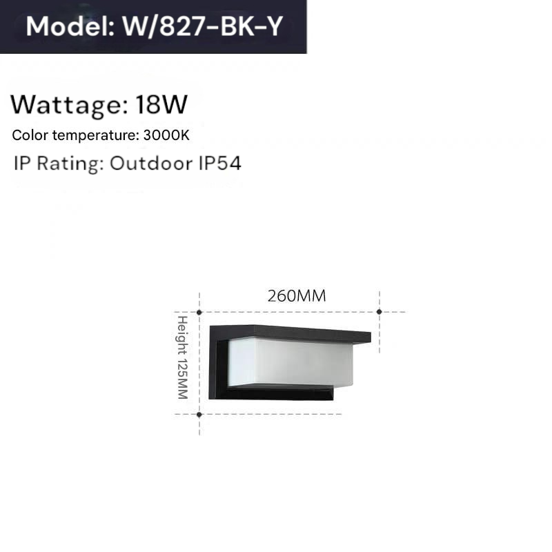 Minimalist Black Outdoor Wall Mount (W/827-BK-Y)