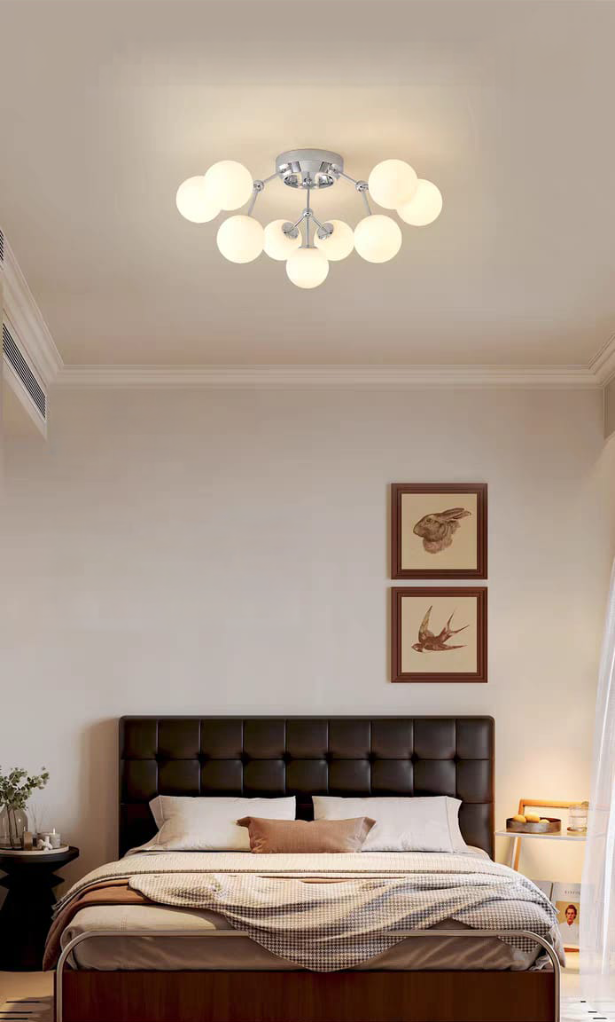 9-Bulb Chrome Base Ceiling Light (D9748/9 CH)