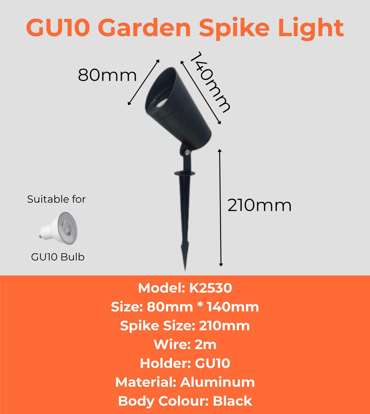 GU10 Garden Spike Light