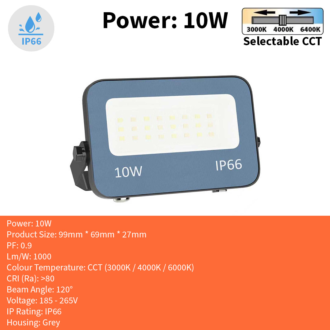 IP66 CCT Floodlight 10W / 20W / 30W / 50W