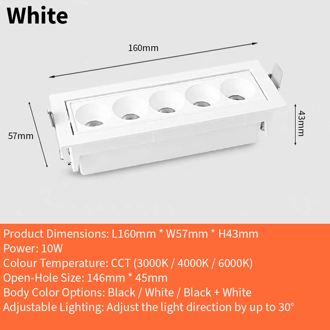 K805-10W Adjustable Lego Linear Recessed Spotlight