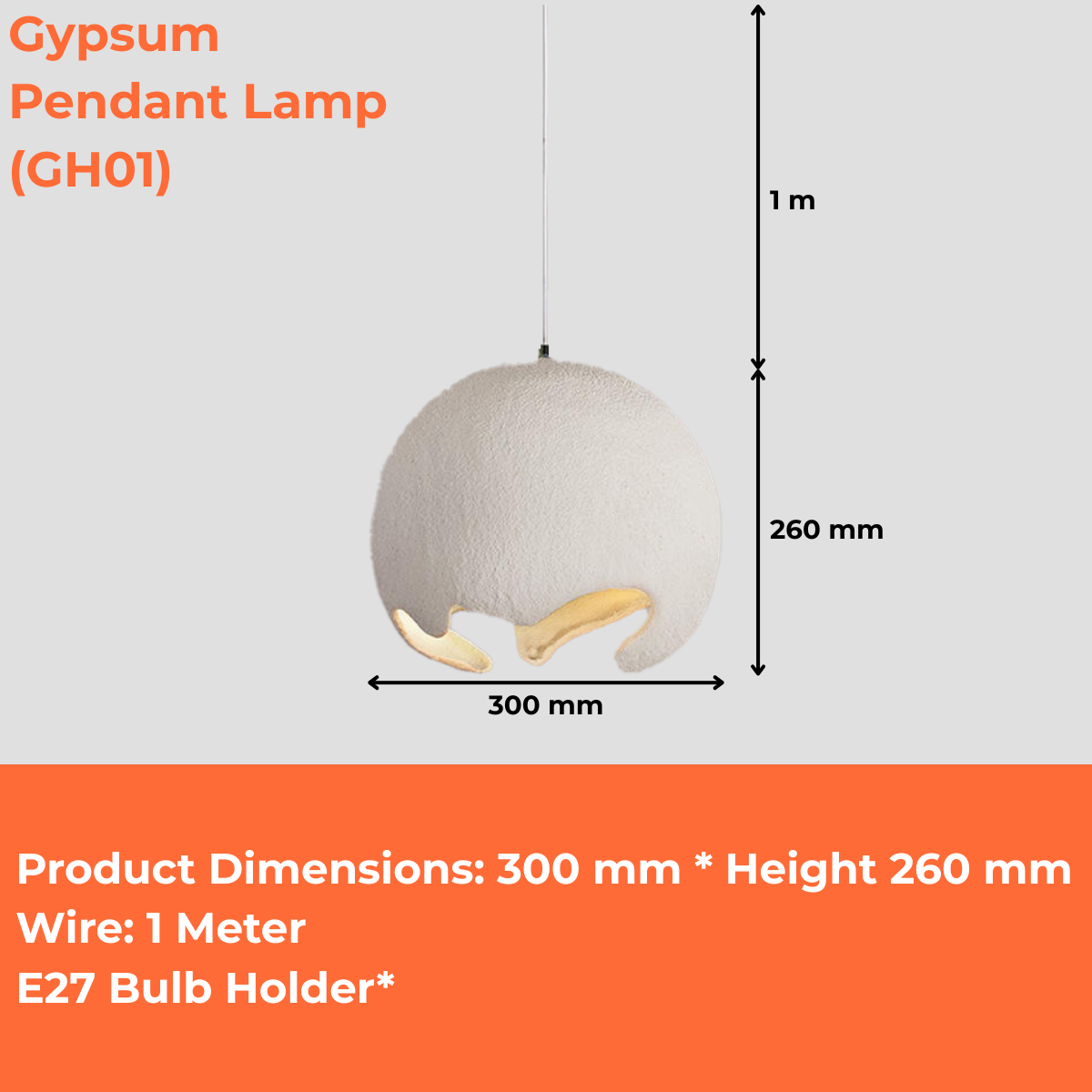 Gypsum Pendant Lamp (GH01)