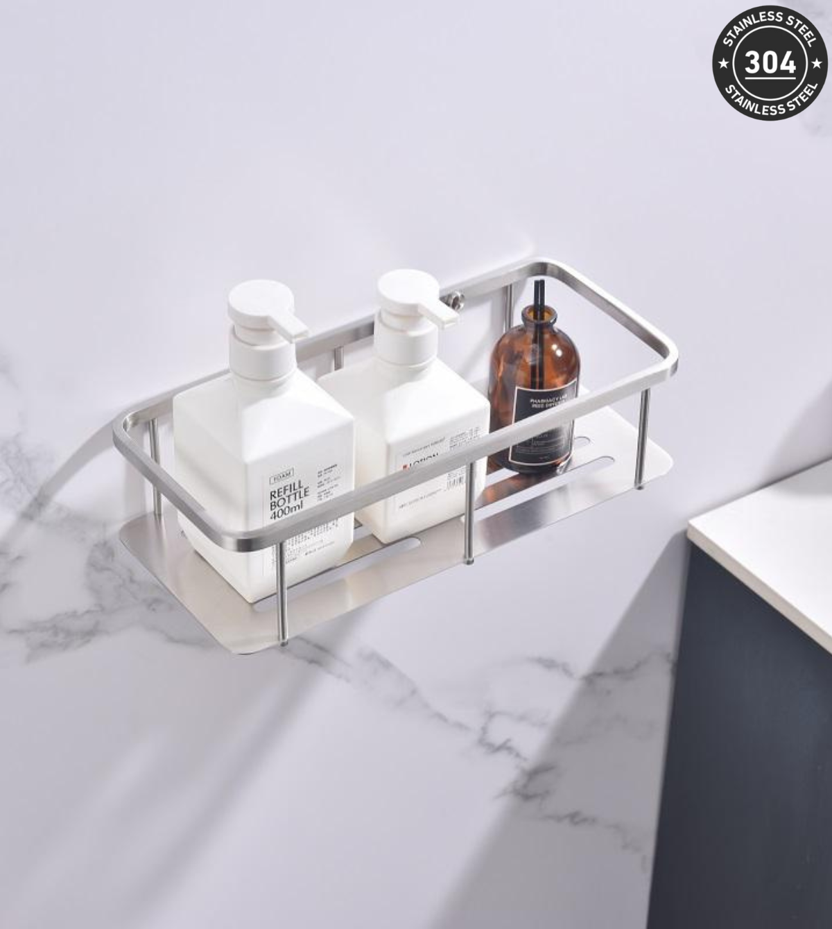 Stainless Steel Single Tray Shelf (TS-AA0012 TT/BK/CH/GD) 