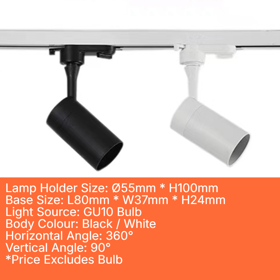GU10 Holder Normal Track (T808/GU10-WH/BK)