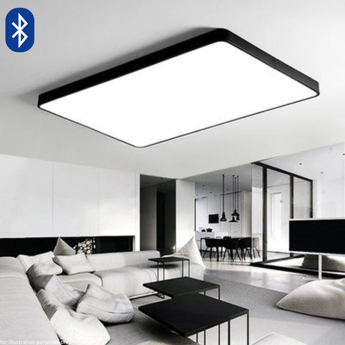 Rectangular LED Ceiling Light (WH/BK)