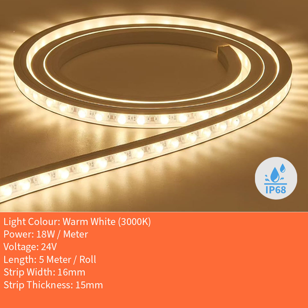 24V IP68 Waterproof LED Strip Light Wall Washer