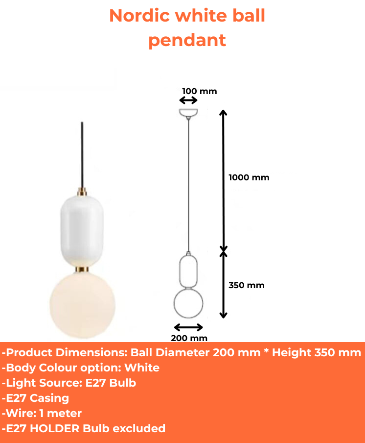 Nordic white ball pendant