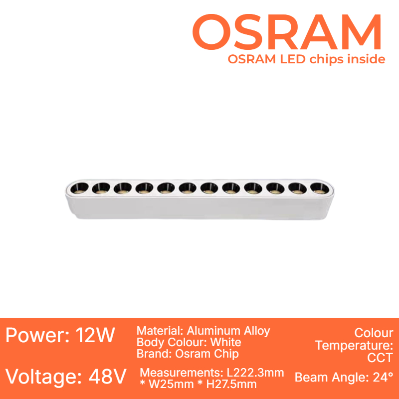 White Slim Magnetic Track (C Series-12W Spotlight)