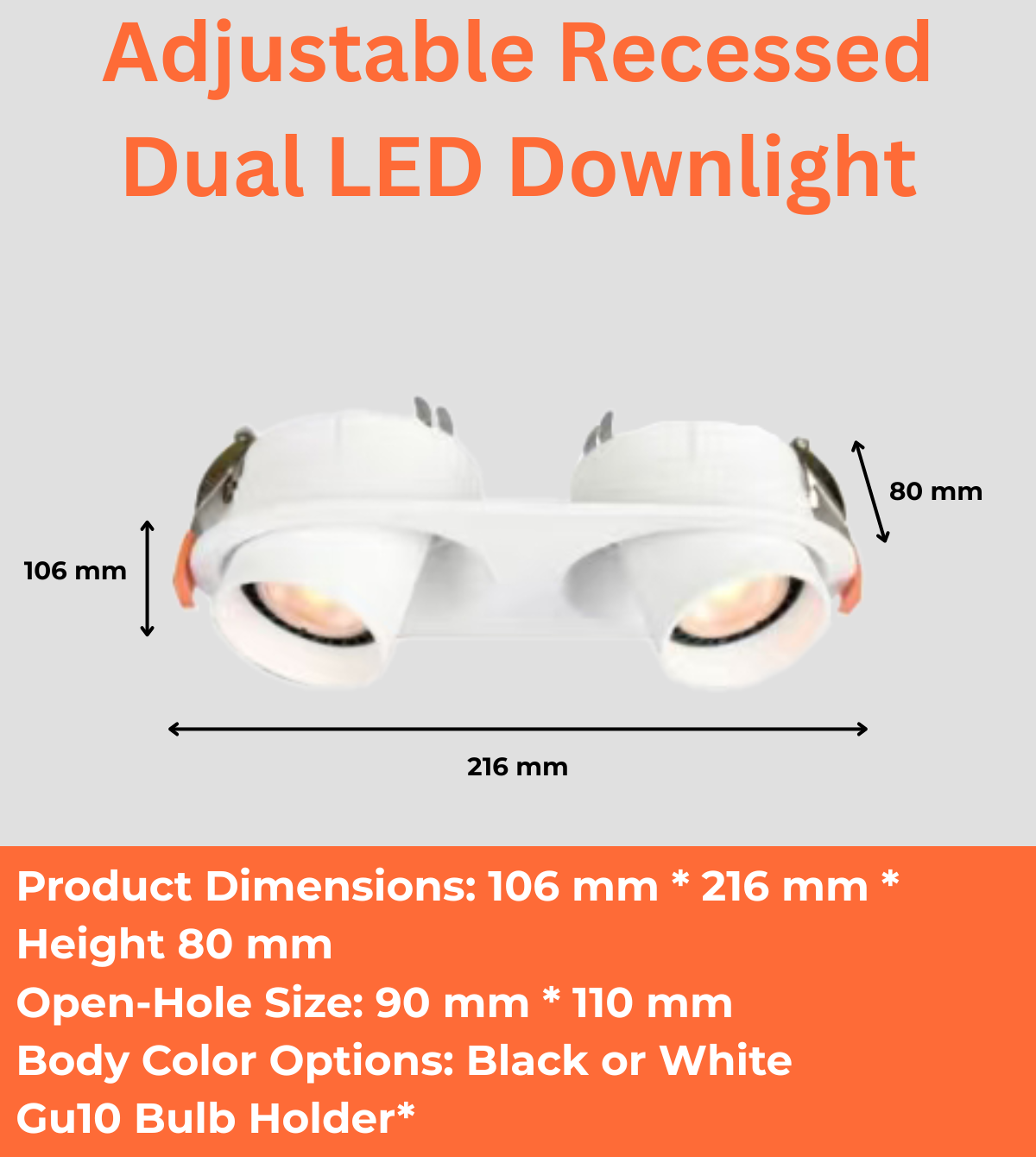 Adjustable Recessed Dual LED Downlight