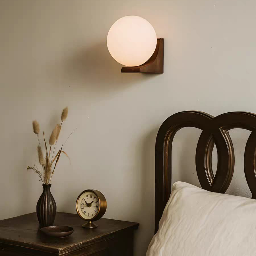 Dark Walnut Evelyn Orb Wall Lamp