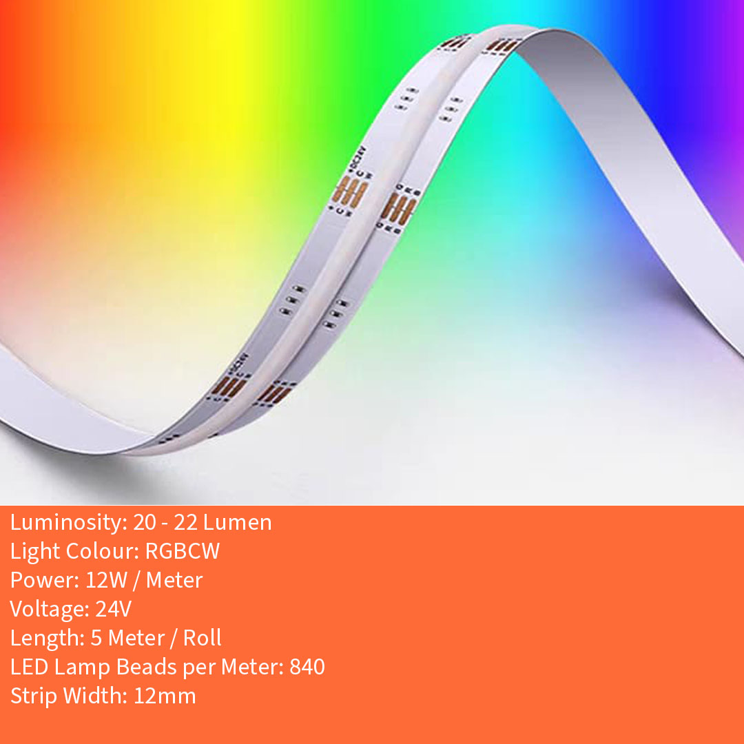 RGBCW COB 24V LED Strip Light