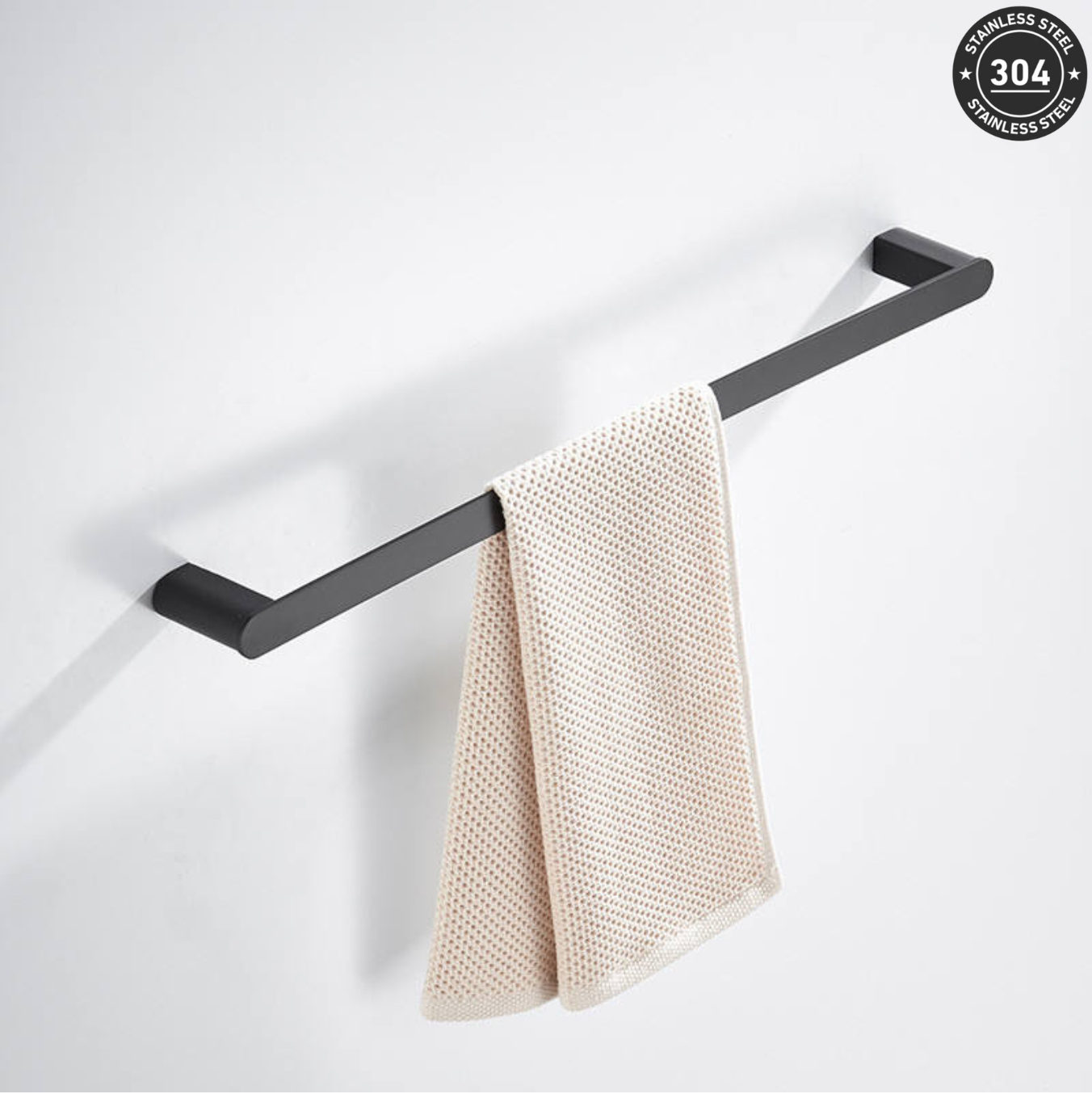 Stainless Steel Single Towel Bar Rack (TS-5901 CH/BK) 