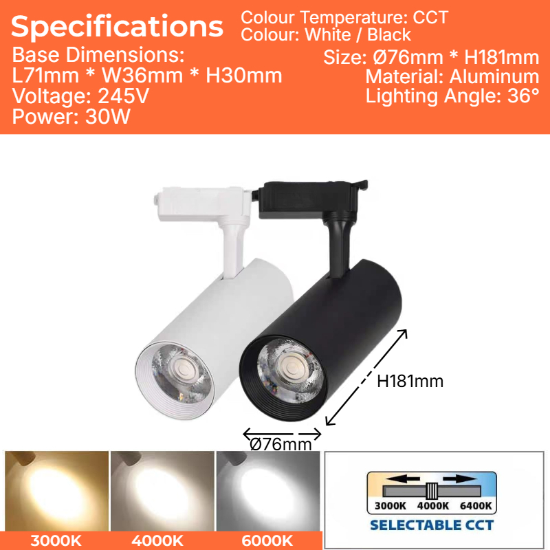 CCT Switchable Normal Track Lamp