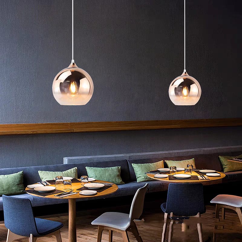 Gradient Glass Sphere Pendant Light (H/150-SL/RG/GD)