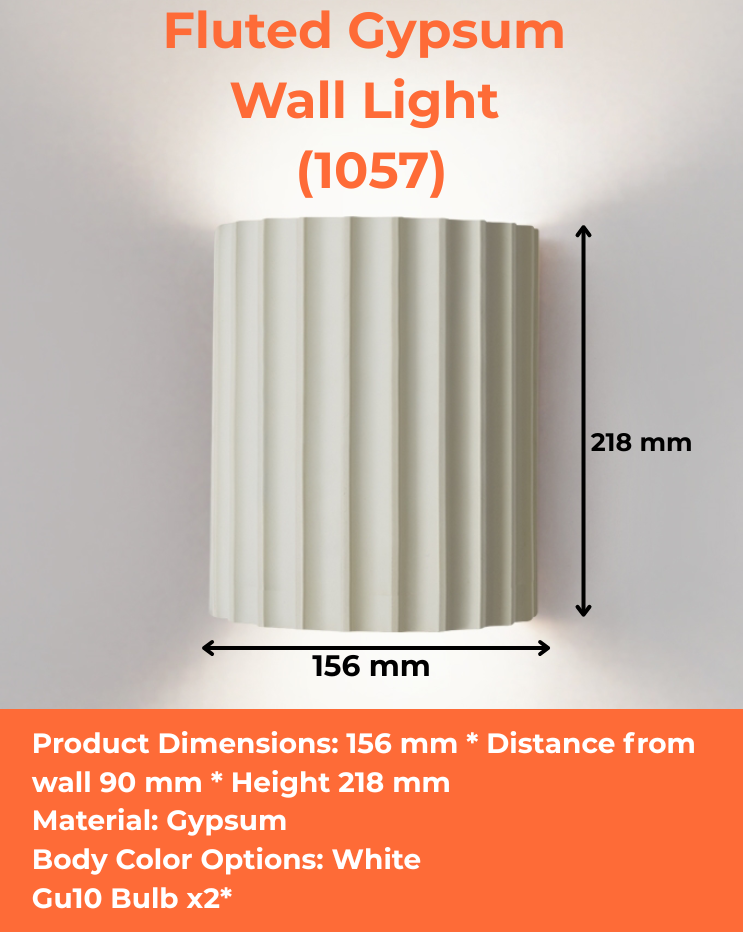 Fluted Gypsum Wall Light (1057)
