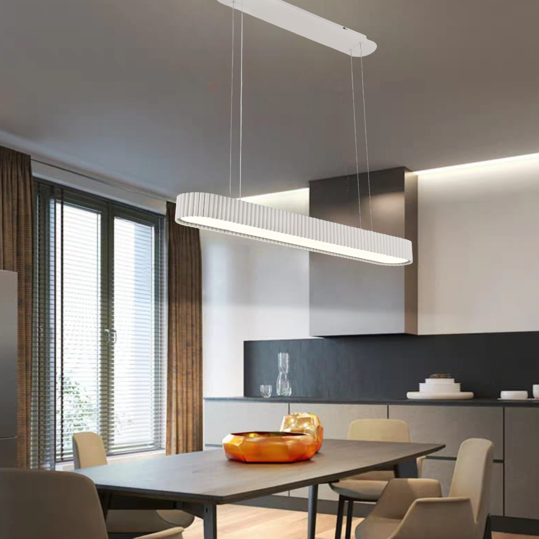 Matt Fluted Linear Hanging Light (9017-1200mm)