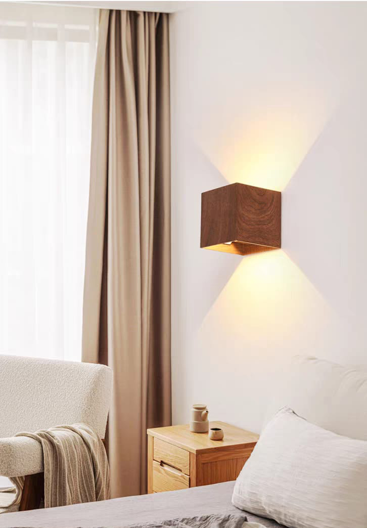 LED Indoor Cube Rechargeable Adjustable Wall Light  (YS1080 Dark/Light Wood)