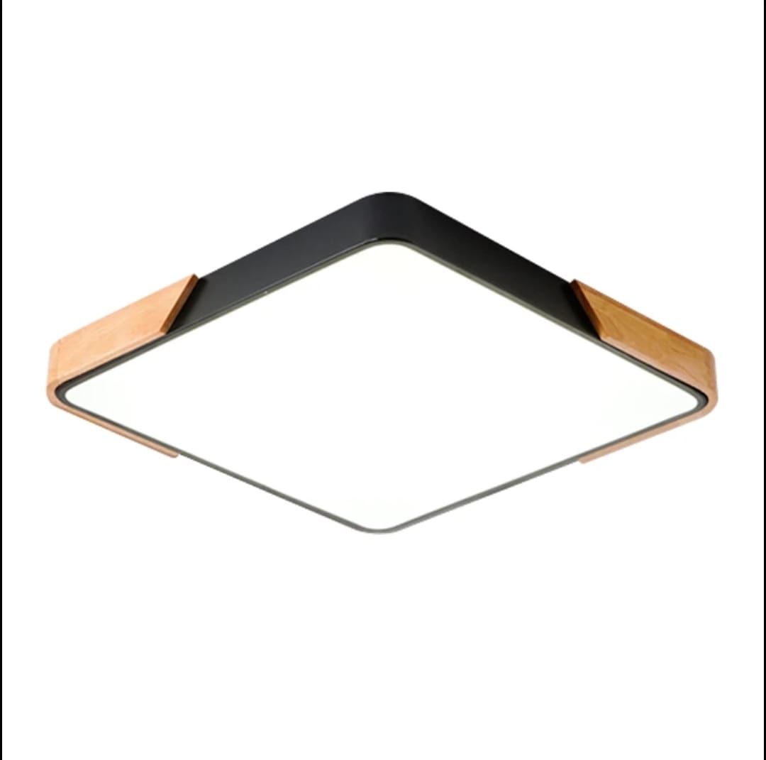 Nordic Wood and Acrylic Ceiling Light (Square)