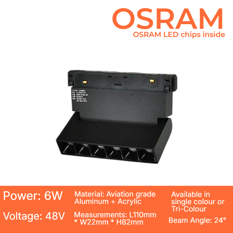 Black Magnetic Track Fold Spotlight