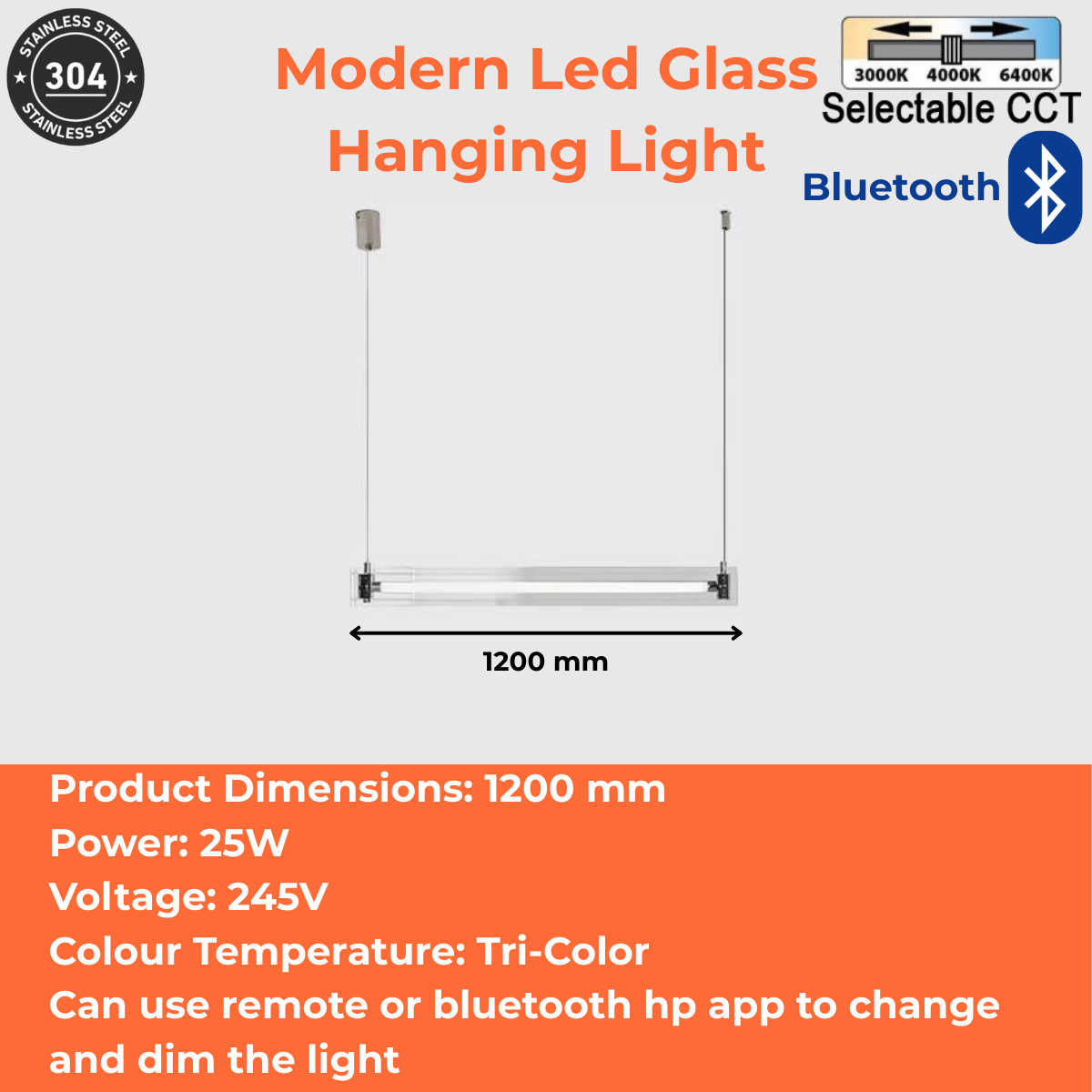 Modern Led Glass Hanging Light