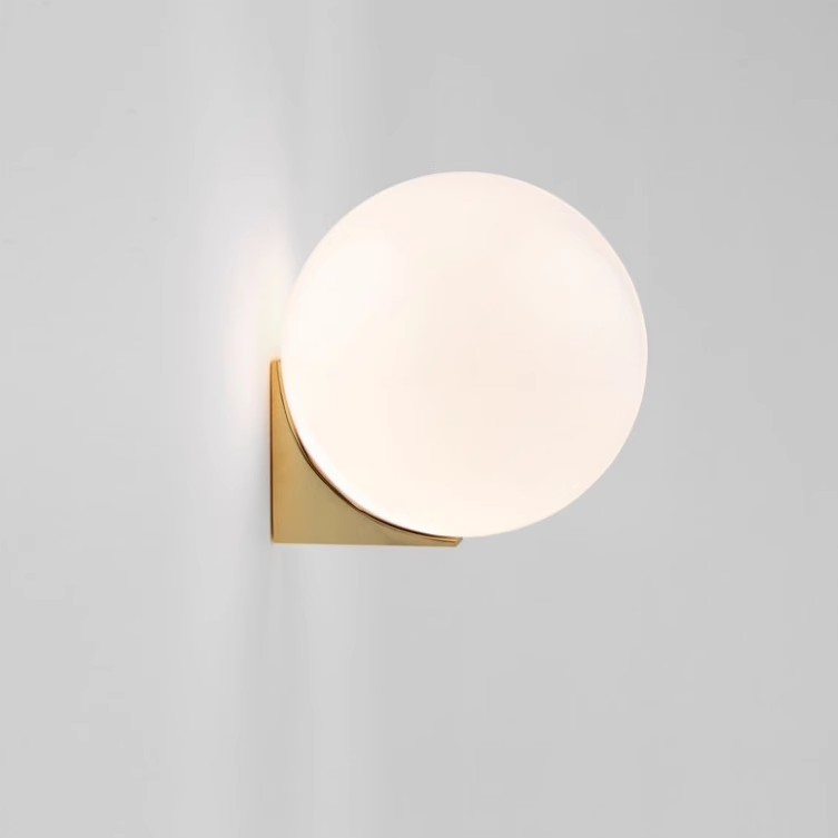 Single Globe Wall Light (WH/BK/GB/SC)