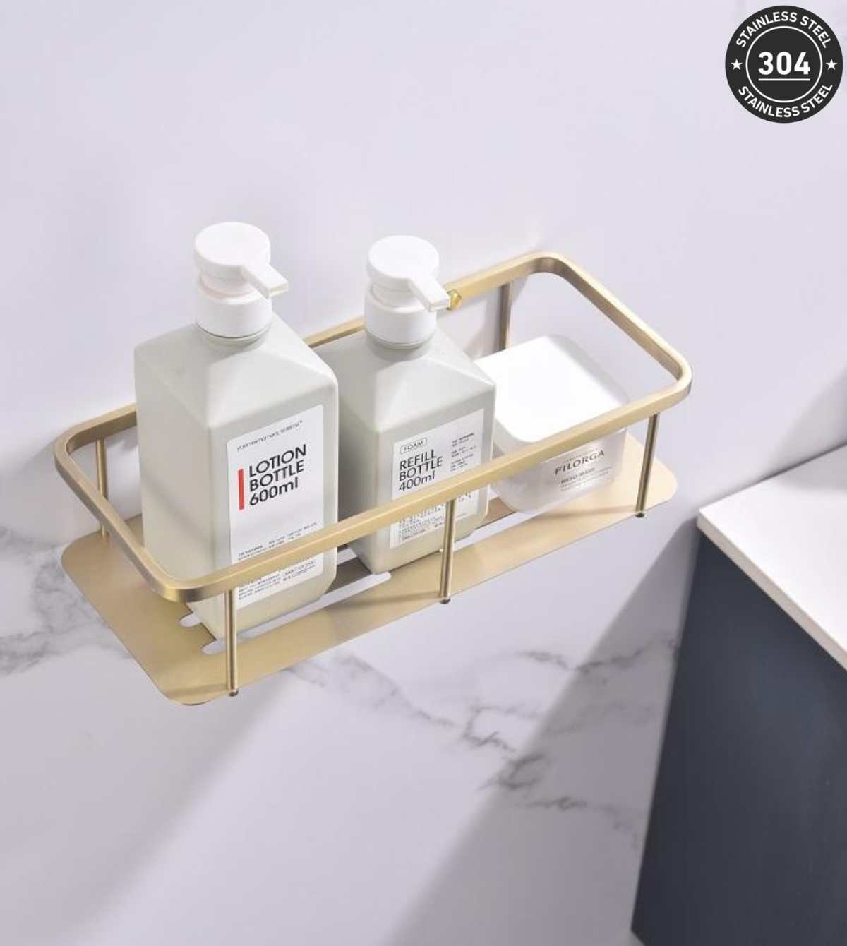 Stainless Steel Single Tray Shelf (TS-AA0012 TT/BK/CH/GD) 