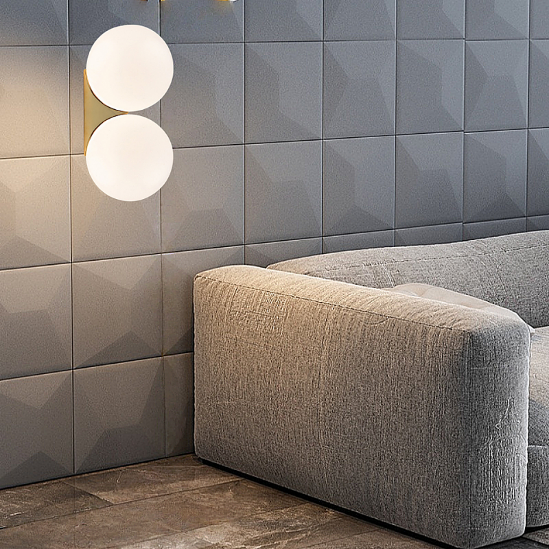 Double Globe Wall Light (WH/BK/GB/SC)