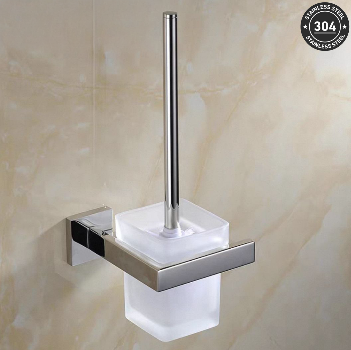 Stainless Steel Toilet Brush Holder (TS-1098-10 CH/BK)