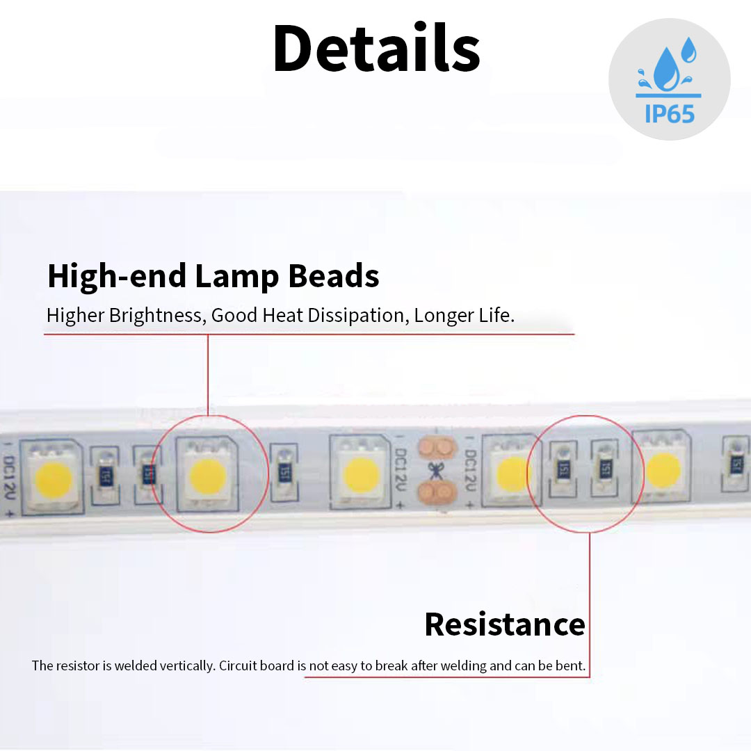 12V 5050 1M / 60 LED Strip Light Weatherproof (5050 IP65)