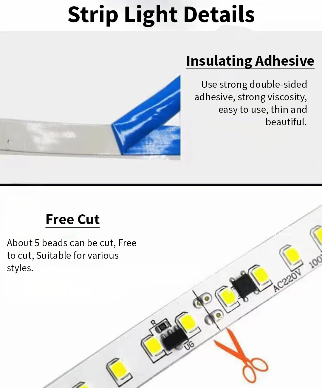 240V 2835 1M / 120 LED Strip Light (2835 240V)