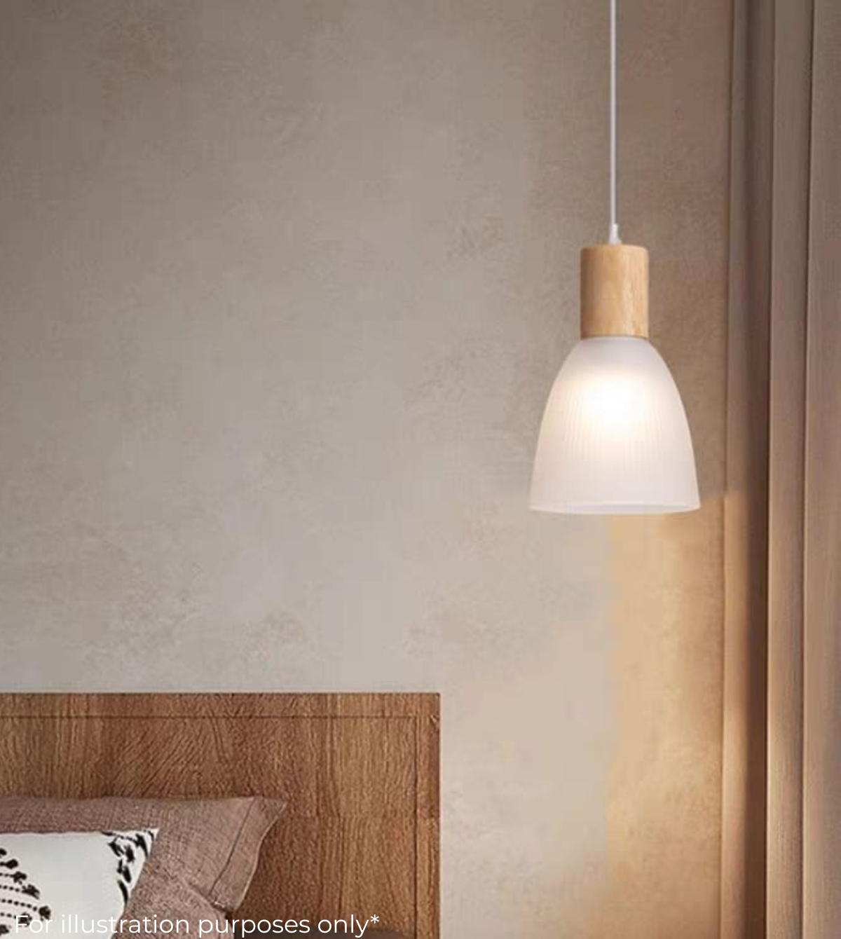 Nordic Wood & Glass Pendant (XD36)