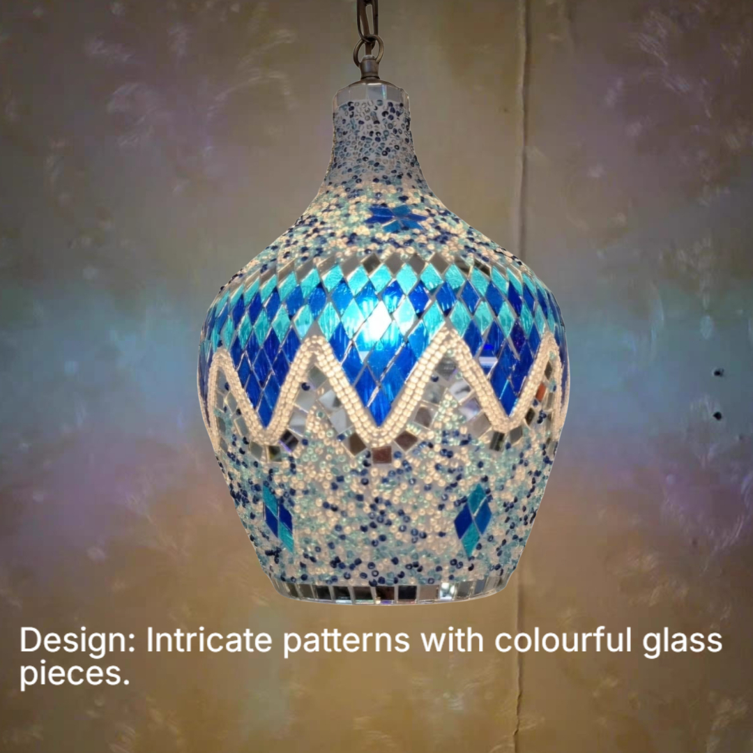 Tiffany Blue Patterned Hanging Light (XJ - 02)