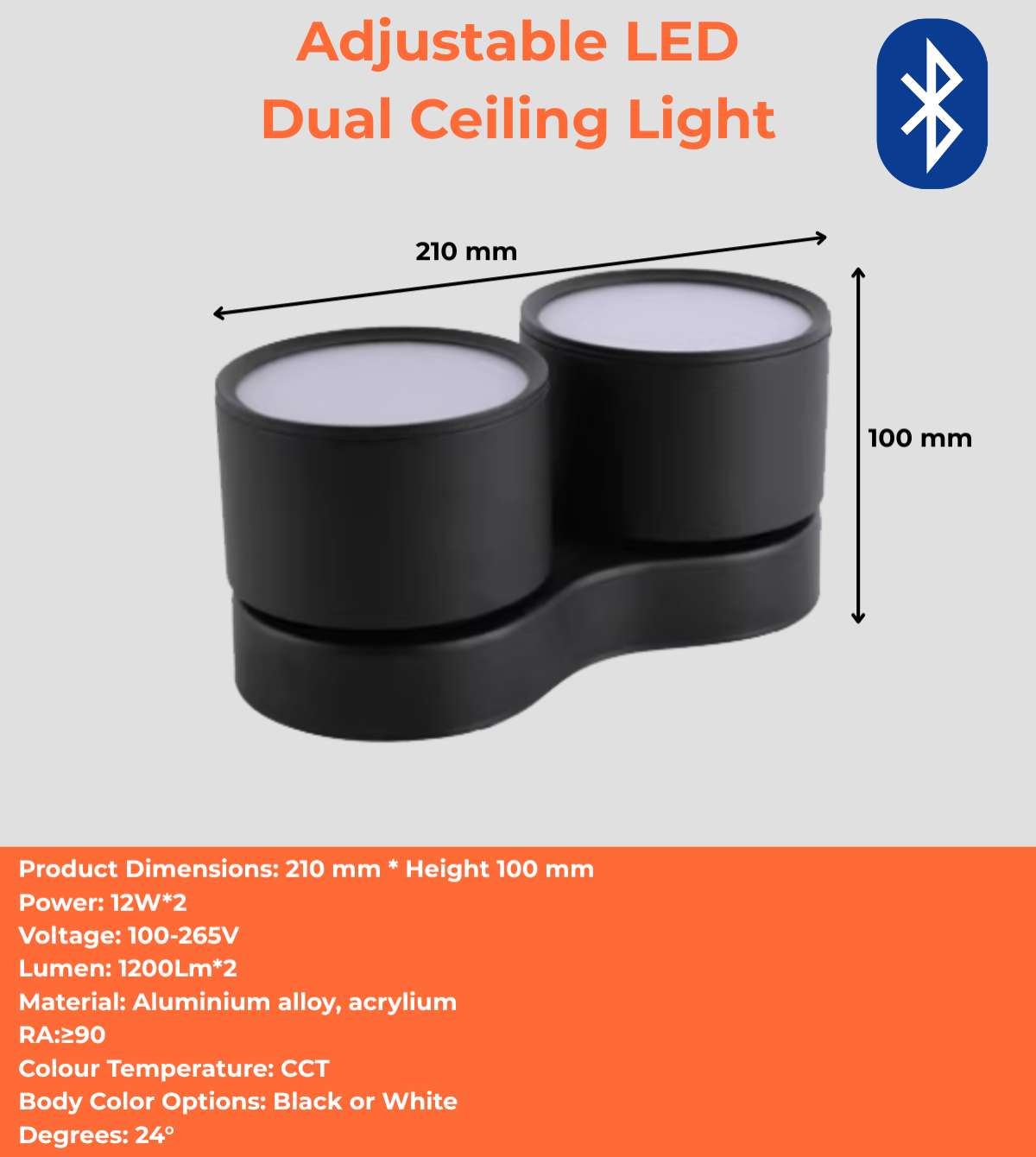 Adjustable LED Dual Ceiling Light
